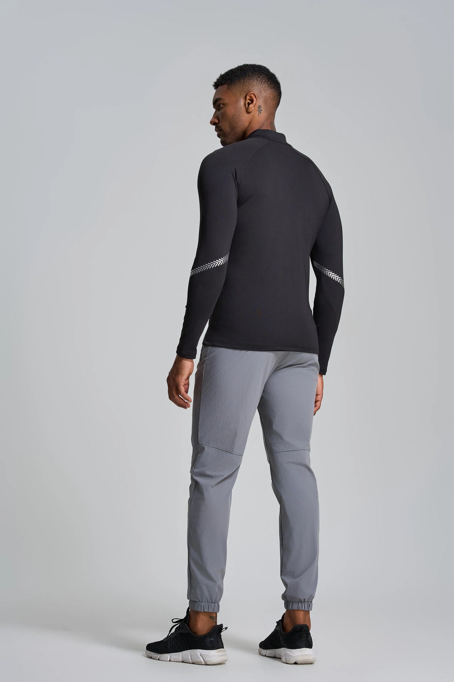 Winter Mens Running Jackets Long Sleeve Full Zipper Training Shirts Workout Sports Sweatershirt Sportswear Elastic Reflective