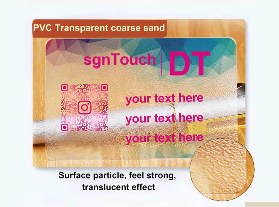 100/200/500 PCS Transparent PVC Business Card Colorful Printing Personalized LOGO Text Thank You Card Free DESIGN 0.38mm