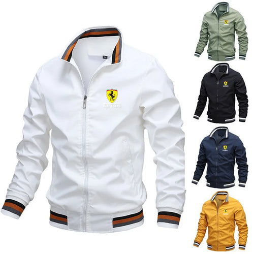 Spring and Autumn Men Jacket Casual Long Sleeved For Ferrari F1 Racing Suit Stand-up Collar Jackets Sports Riding Windproof Coat