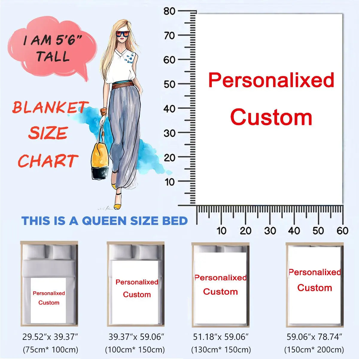 1 Piece of Customized Personalized Blanket Upload Pictures DIY Flannel Blanket - Customized Warm Photos, Soft and Warm, Suitable for Sofa, Bed, Office, Car and Outdoor Travel - Halloween, Thanksgiving, Birthday, Wedding, Coup