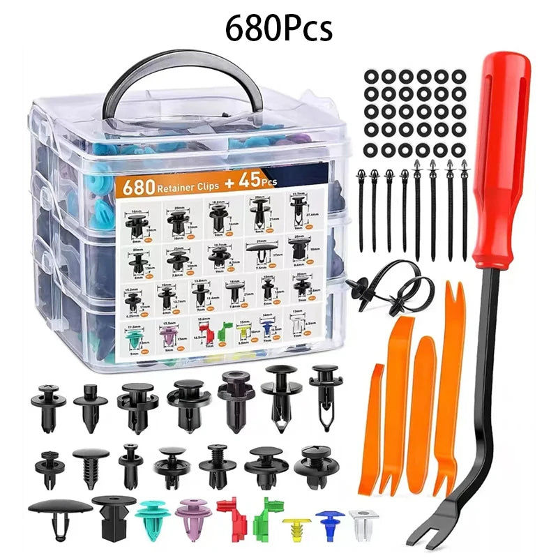 100Pcs-800pcs Car Fastener Clip Kit Fender Rivet Clips Auto Body Push Retainer Pin Rivet Bumper Door Trim Panel Retainer Repair