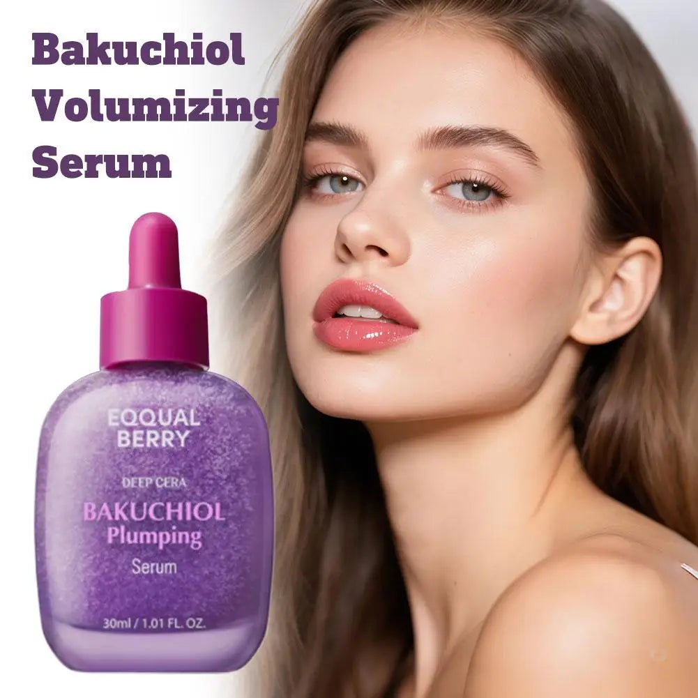 30ML EQQUALBERRY BAKUCHIOL Plumping Serum 5,000 PPM Retinol Alternative Vitamin C Serum Whitening Smoothing Facial Skin Care