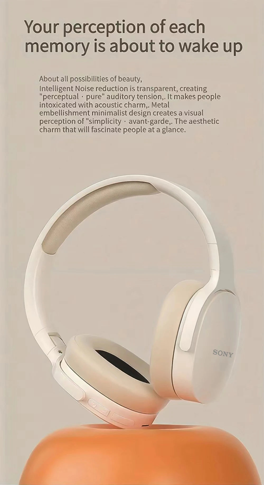 SONY P2961 Wireless Headphones Bluetooth Foldable 9D HIFI Stereo Sound Headset Long Battery Life Heavy Bass Earphone