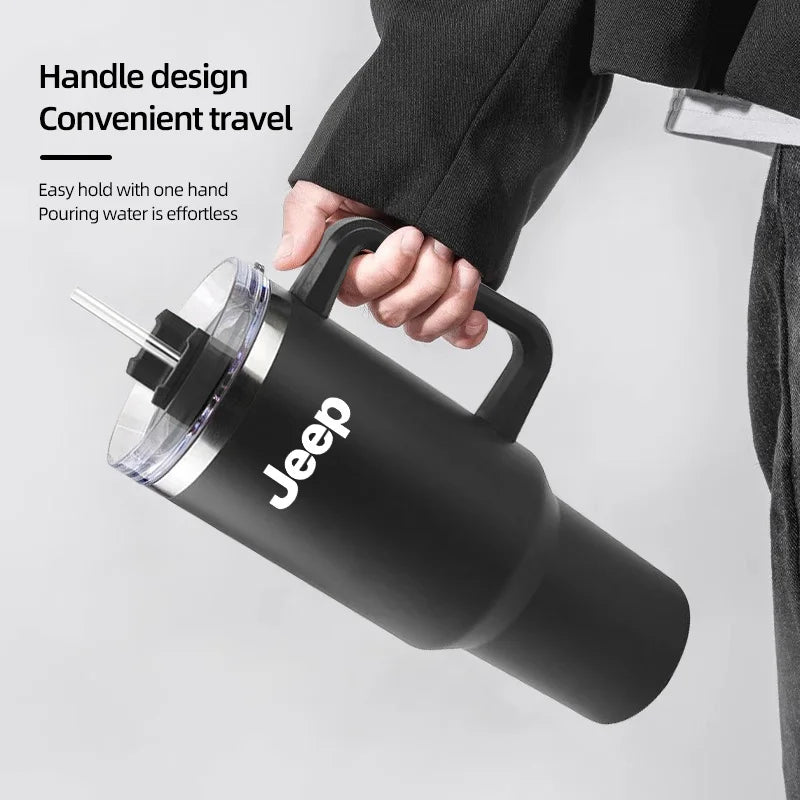 1200ML Car Mug Vacuum Cup 304 Stainless Steel Thermos For Jeep Grand Cherokee Wrangler JK Gladiator Compass Renegade Wagoneer