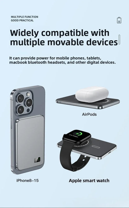 CCC Certified China standard Thin Ultra Power Bank for MagSafe Magnetic Wireless Portable Battery Display for iwatch Airpods