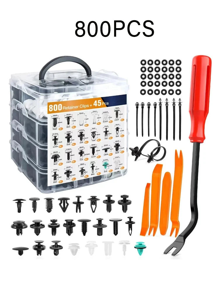 100Pcs-800pcs Car Fastener Clip Kit Fender Rivet Clips Auto Body Push Retainer Pin Rivet Bumper Door Trim Panel Retainer Repair
