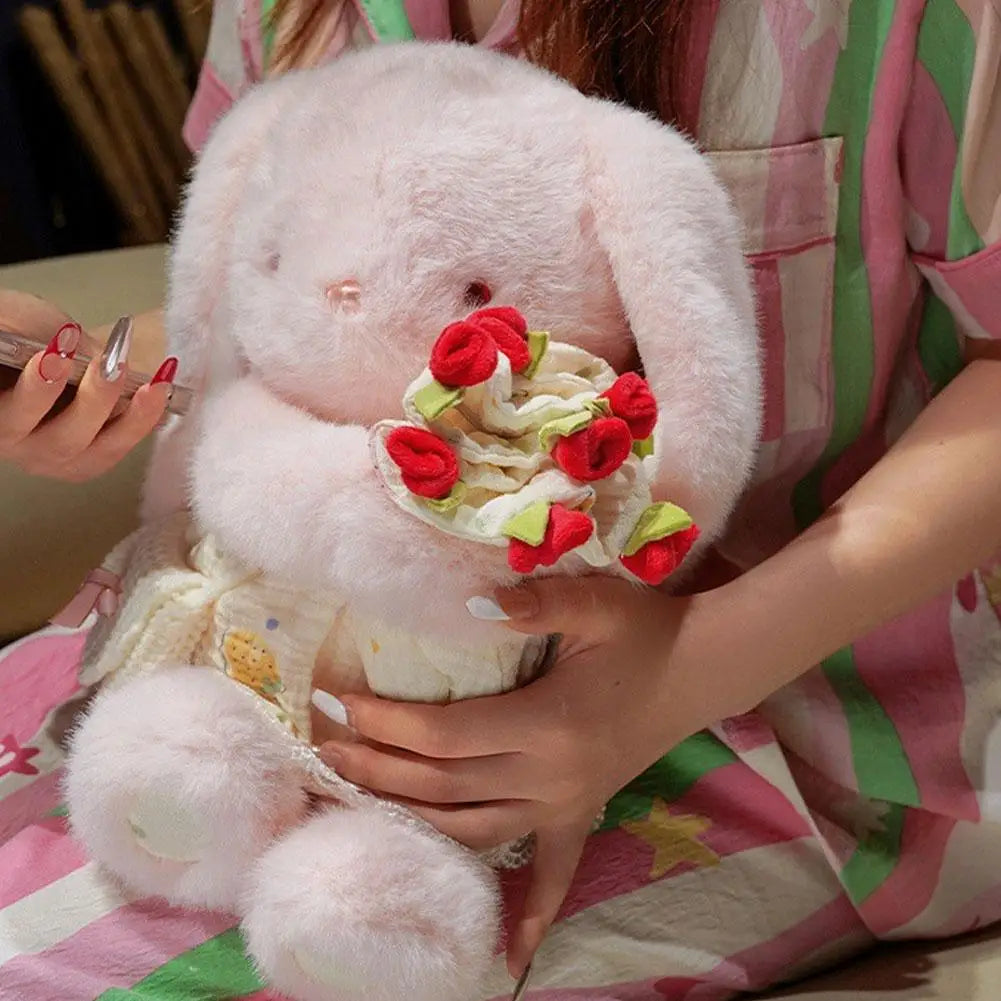 Romantic Teddy Bear Hugging Roses Bouquet New Style Rose Bear Plush Toy Plush Doll Valentine's Day Romantic Gift For Girls