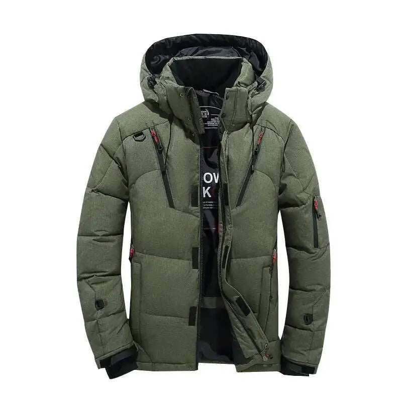 Thick Down Jacket With Collar For Men, Warm Parka, Casual Coat, Waterproof, Winter,-30 Degrees, Size 5XL