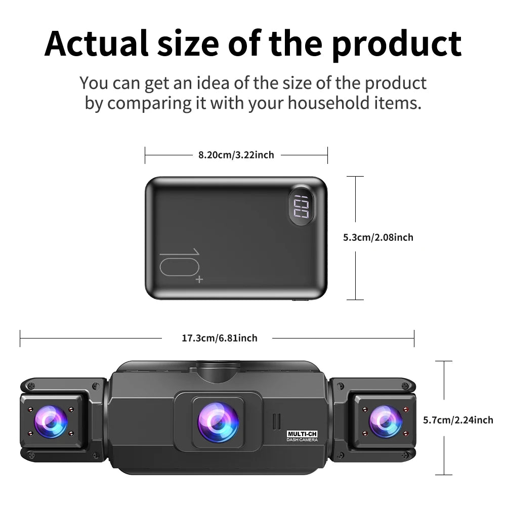 Dash Cam 4 Channel Driving Camera 1080P Front Left Right Rear Night Vision Loop Recording 24H Parking Monitor Auto parts