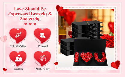 16Pcs Forever Rose I Love You Box Eternal Rose Preserved Flowers for Valentine's Day Birthday Gifts for Her Silk Simulated Roses