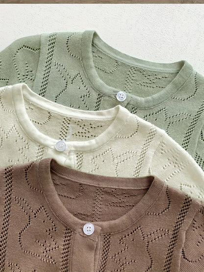 Spring and Autum Korean Style New Girls' Heart Long-Sleeved Jumpsuit Newborn Single-Breasted Cover-Up Crawling Suit Jumpsuit