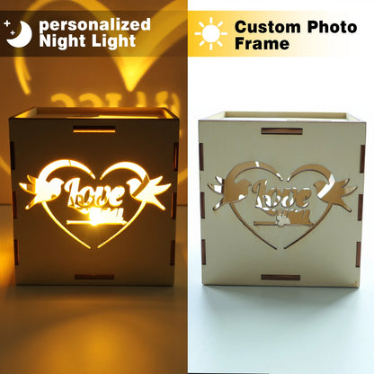 Romantic Ambient Light, Love - Heart Shaped Hollow - Out Wooden Night Light, Warm Decor, Romantic "Heart" Choice