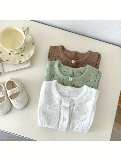 Spring and Autum Korean Style New Girls' Heart Long-Sleeved Jumpsuit Newborn Single-Breasted Cover-Up Crawling Suit Jumpsuit