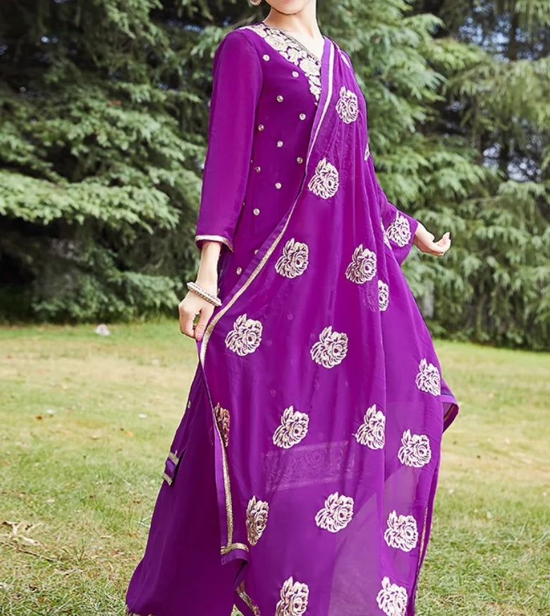 Indian Women's Ethnic Dance Costume Sari Next  Chabi Three Piece Set