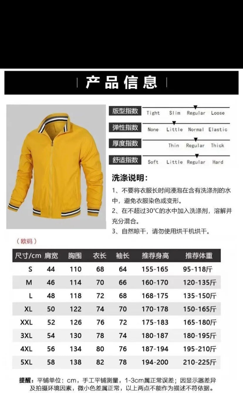 Spring and Autumn Jacket High-Quality Men's Stand Collar Sports Jacket Motorcycle Pilot Print Mercedes-Benz Workwear Motorcycle