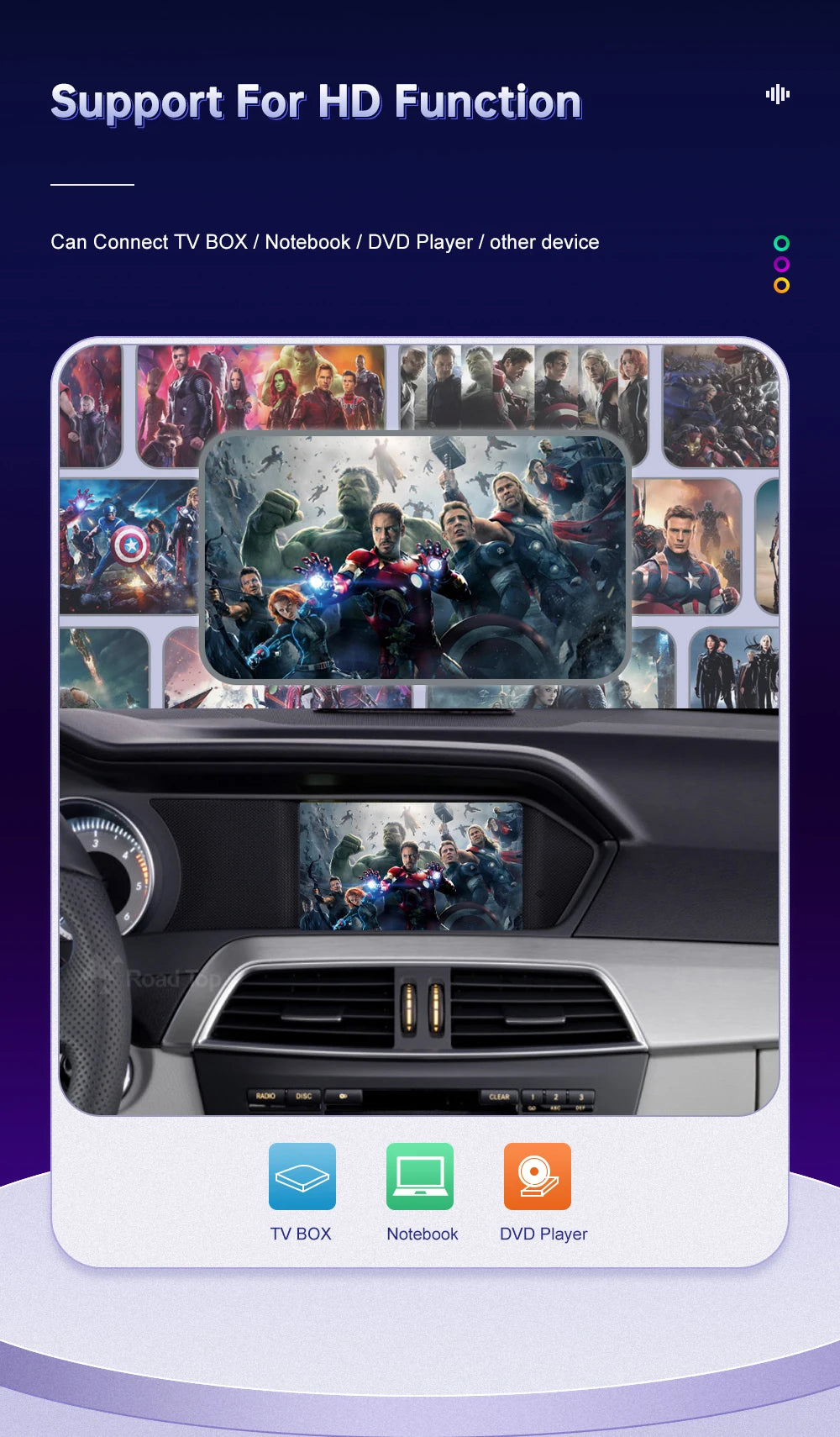 Road Top Wireless CarPlay for Mercedes Benz C Class W204 NTG4.5/4.7 2011-2014 Android Auto Mirror Link AirPlay Car Play