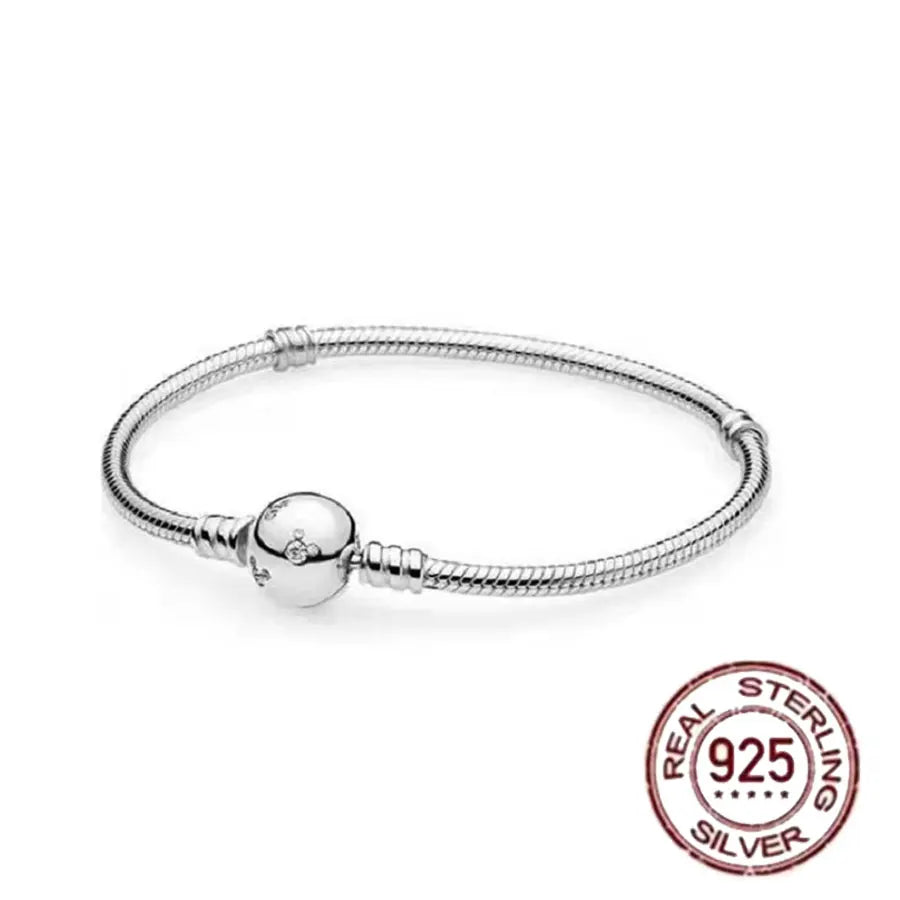 The best-selling S925 sterling silver heart-shaped crown snake bone chain is perfect for the original DlY bracelet! A perfect je