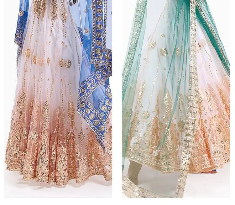 2025 indian traditional sari gauze embroidery exotic style women veil ethnic elegant long shawl women elegant indian shawl s590