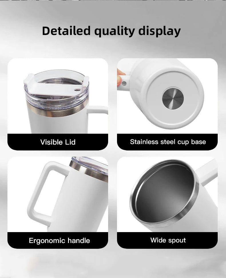 1200ML Car Mug Vacuum Cup 304 Stainless Steel Thermos For Jeep Grand Cherokee Wrangler JK Gladiator Compass Renegade Wagoneer
