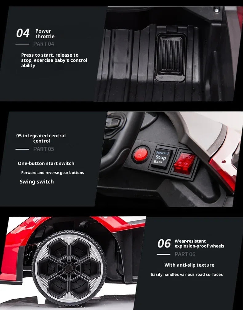 1-5-Year-Old Rechargable Children's Electric Toy Four-Wheel Remote Control Ride On Car For Boys And Girls