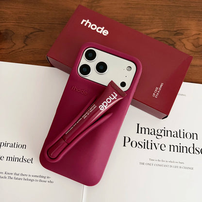 With Lip Gloss Phone Case for iPhone 17  Pro Max Plus Lipstick Silicone Lemontini Gray Ribbon Box Cover