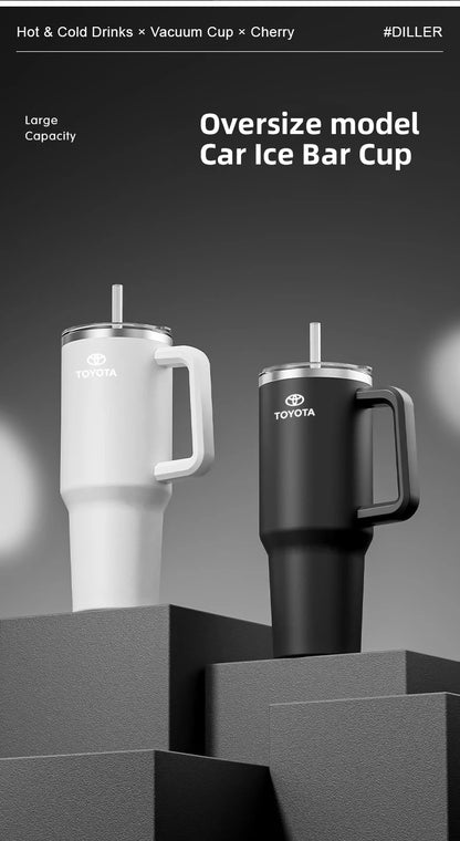 1200ML High Quality Insulated Tumbler with Handle Straw Cup Coffee For Toyota Gazoo Racing TRD CROWN Corolla Yaris Chr