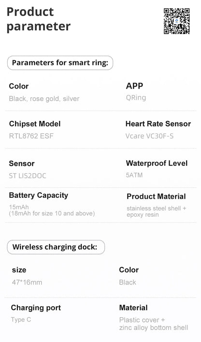 2025 COLMI R12 Smart Ring with Display Screen and Touch, Wireless Charging, Health Manager, 5 ATM Waterproof For Men Women