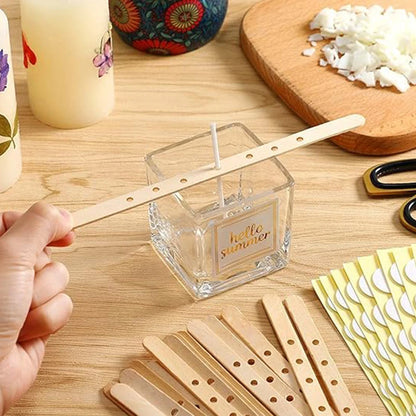 50pcs Multiple Styles Wooden Candle Wick Holder DIY Scented Candle Making Tool Wick Centering DIY Candle Making Mixing tools