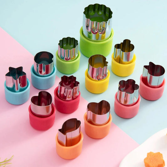 Colorful Cookie Cutter Set, 12 pcs  Shape Stainless Steel Mini Food Cutters, Perfect for Baking, Decorating, and Lunch Snacks