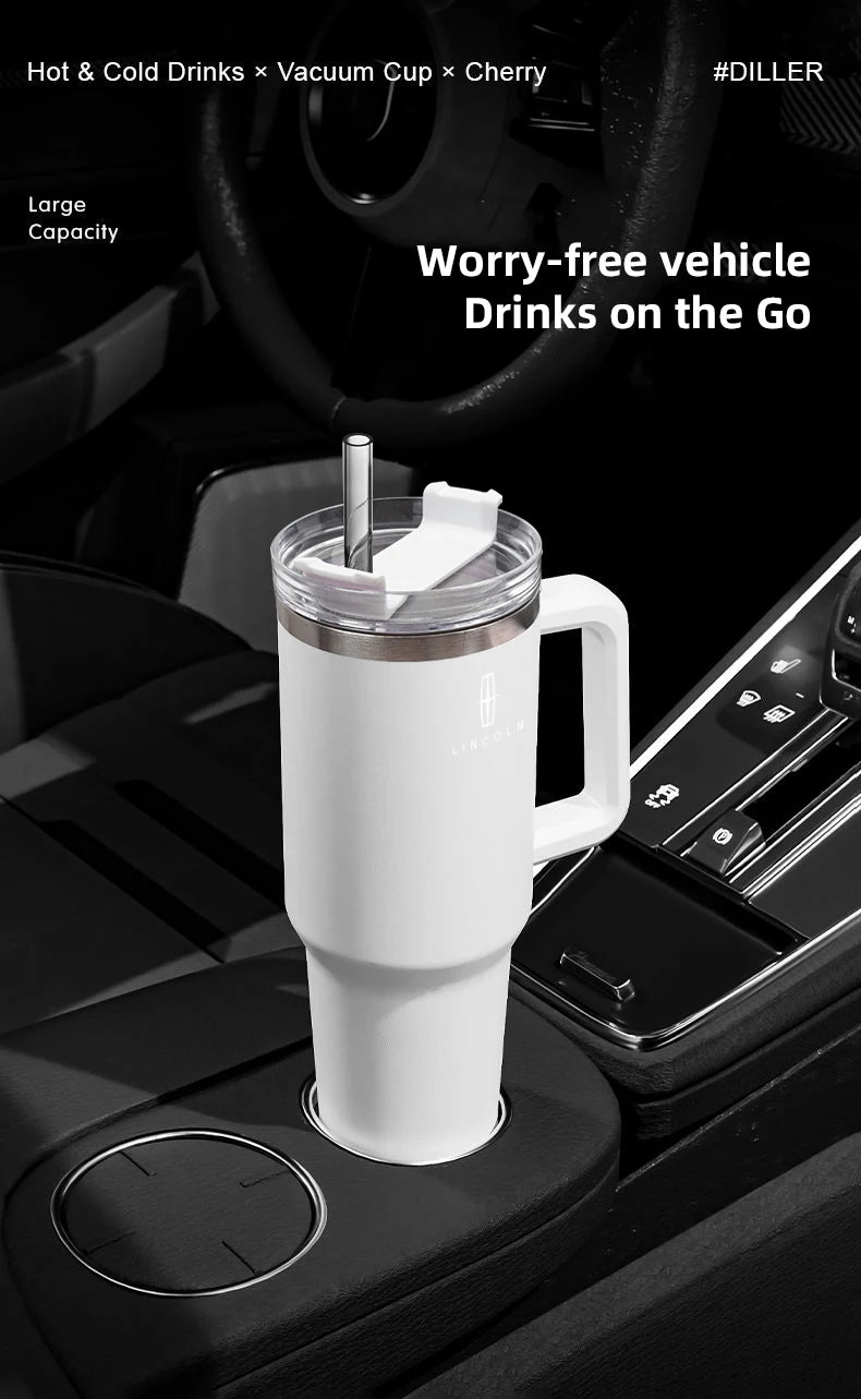 1200ML Large Capacity Stainless Steel Car Insulated Mug For Lincoln Navigator Continental Nautilus Aviator MKZ MKX MKC MKT MKS