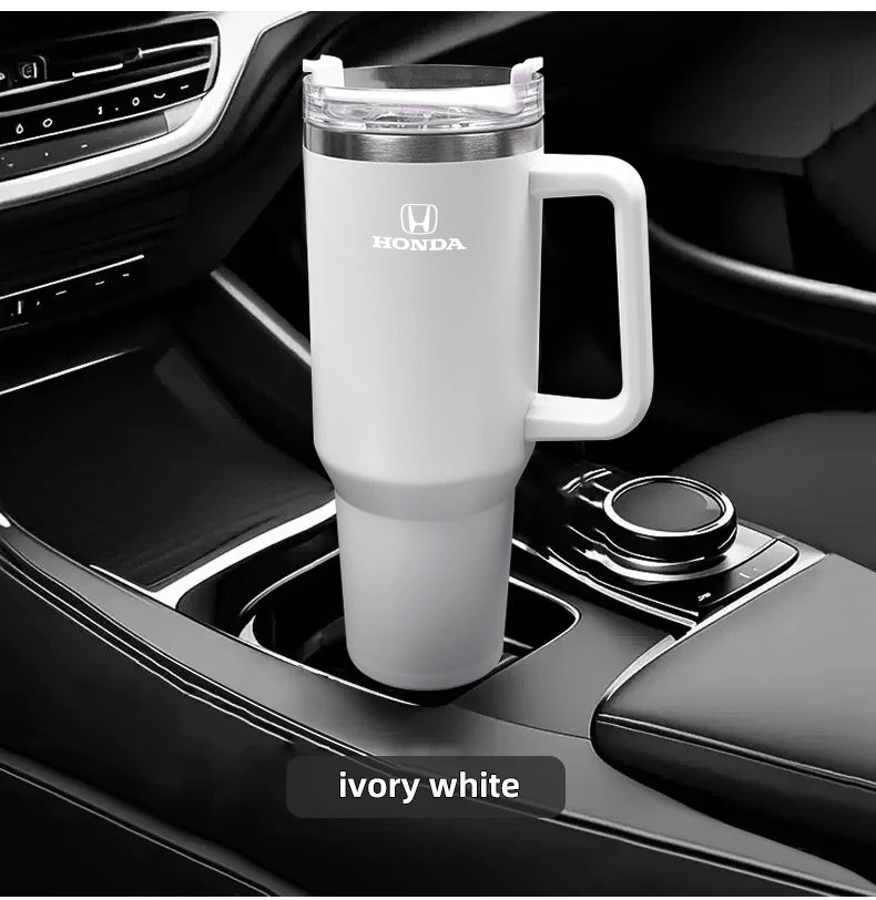 1200ML Large Capacity Car Insulated Mug With Handle And Straw For Honda Civic FIT CRV Stainless Steel Office Home Thermal Cup