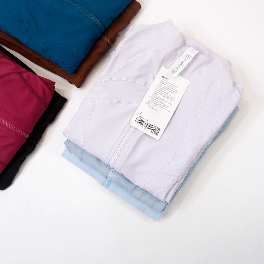 Yoga clothing, slim-fitting women's sports spring jacket, breathable quick-dry sports pure color jacket, female tight-fitting