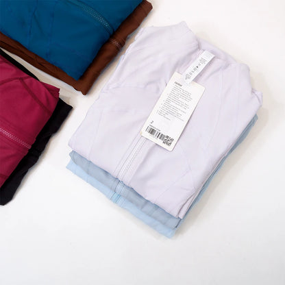 Yoga clothing, slim-fitting women's sports spring jacket, breathable quick-dry sports pure color jacket, female tight-fitting