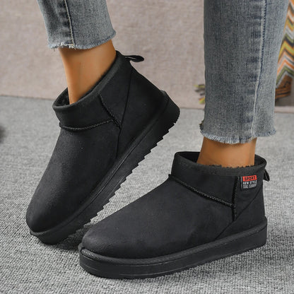 Winter Round Head Sexy Comfortable Warm Casual Walking Boots Fashionable New Suede Thick Sole Large Size Snow Boots for Women