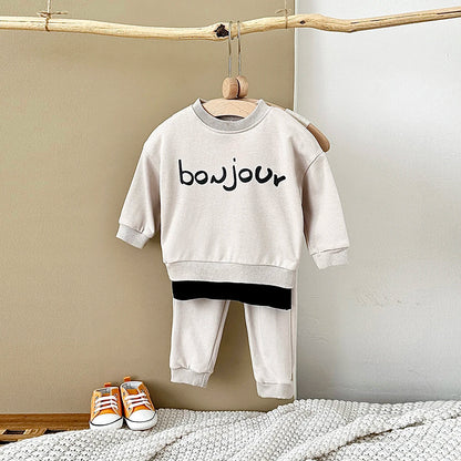Toddler Boy Clothes Newborn Sets Letter Long Sleeve Top Hoodie Pants Infant Outfits Suit Baby Sweatshirt Kids Children Clothing