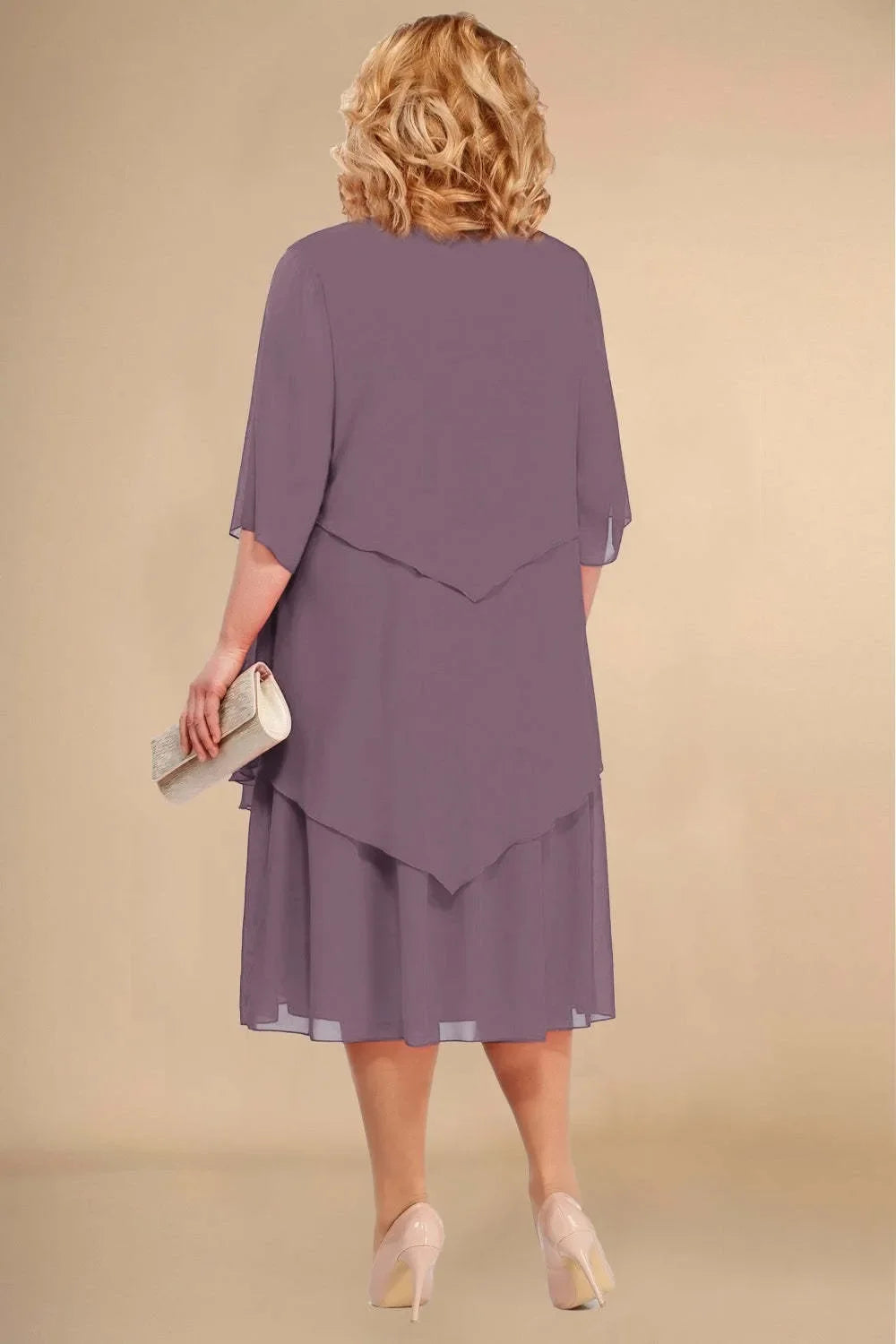 2024 Plus Size Chiffon Mother Beach Wedding Dress European And American Style Other Pattern Other Style Gowns For Special Occasi