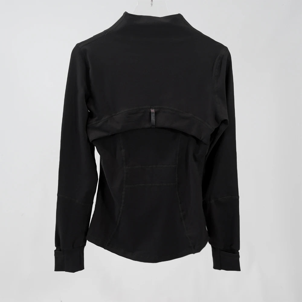 Yoga clothing, slim-fitting women's sports spring jacket, breathable quick-dry sports pure color jacket, female tight-fitting