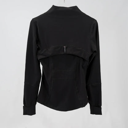 Yoga clothing, slim-fitting women's sports spring jacket, breathable quick-dry sports pure color jacket, female tight-fitting