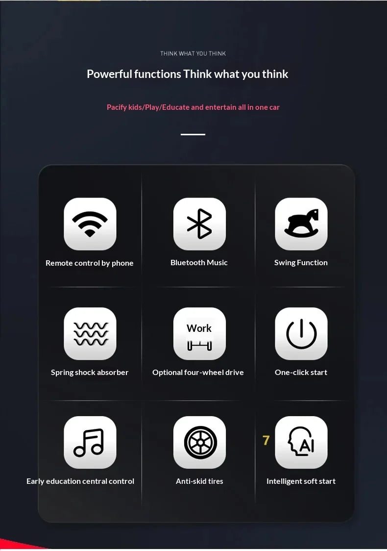 1-5-Year-Old Rechargable Children's Electric Toy Four-Wheel Remote Control Ride On Car For Boys And Girls