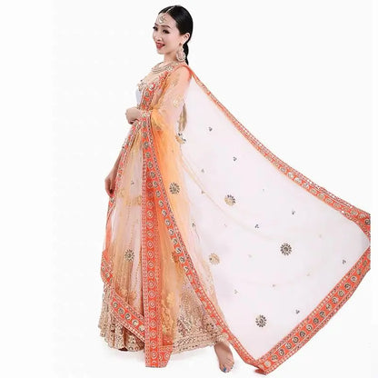 2025 indian traditional sari gauze embroidery exotic style women veil ethnic elegant long shawl women elegant indian shawl s590