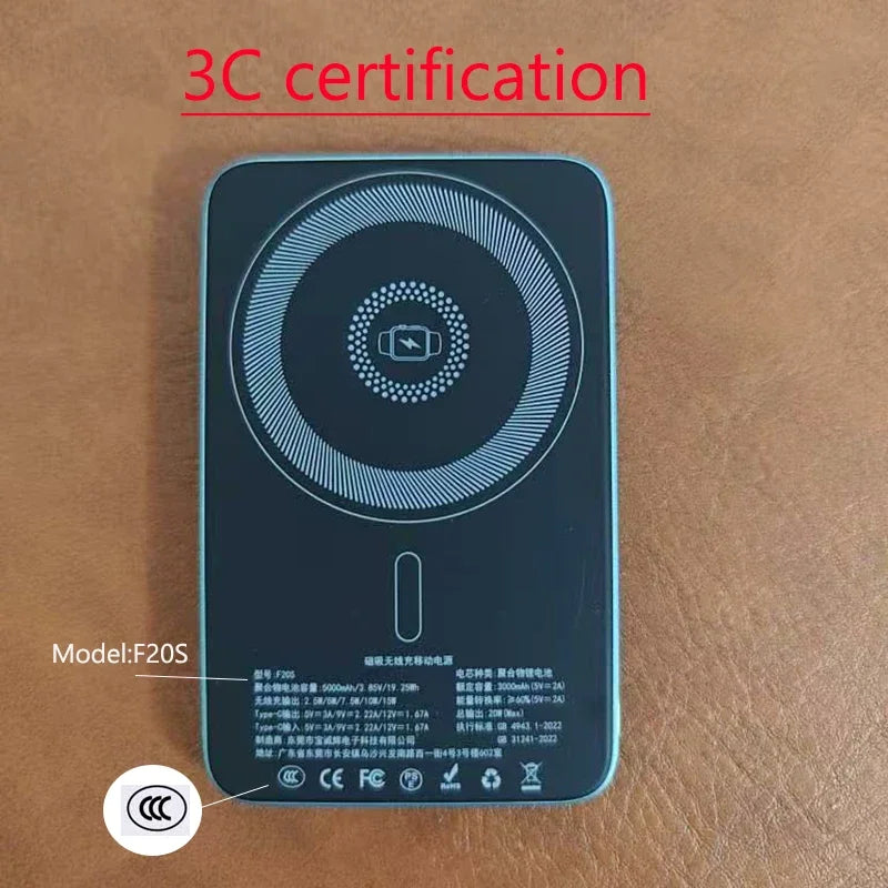 CCC Certified China standard Thin Ultra Power Bank for MagSafe Magnetic Wireless Portable Battery Display for iwatch Airpods