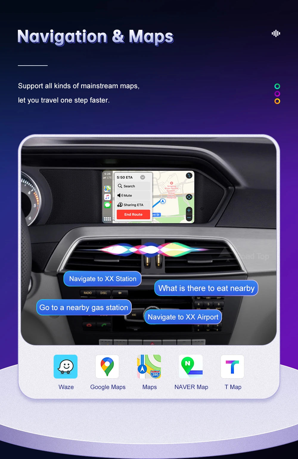 Road Top Wireless CarPlay for Mercedes Benz C Class W204 NTG4.5/4.7 2011-2014 Android Auto Mirror Link AirPlay Car Play