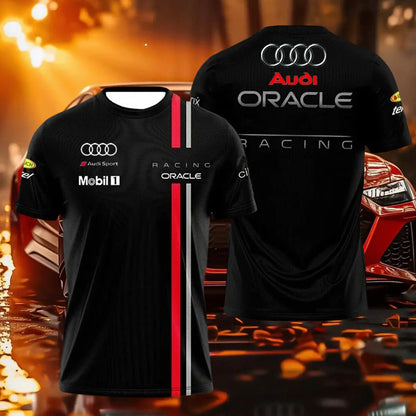 2025 Summer Audi Motorcycle Men's Quick-drying T-shirt Cycling Suit Racing Suit Short-sleeved Casual Breathable Fashion Y2K