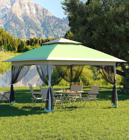 13x13FT Pop Up Gazebo, Canopy Tent with Mosquito Netting, Outdoor Patio Gazebo, Backyard Tent for Party Wedding Outdoor Dining