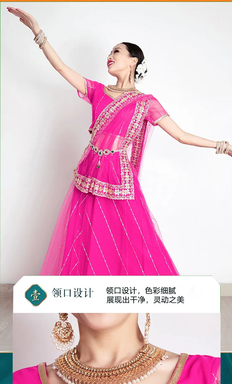 Traditional Indian Clothing Pakistani Sari Women's Elegant Dress Party Cosplay Dance Dress Stage Dress