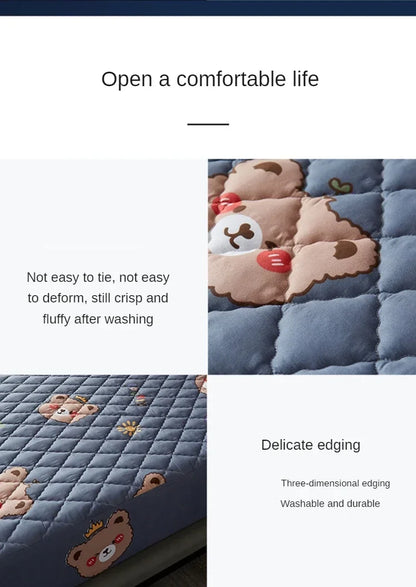 Waterproof Mattress Protector Thicken Fitted Bed Sheet Breathable & Noiseless Mattress Pad for Twin/Double/Queen/King Size Beds
