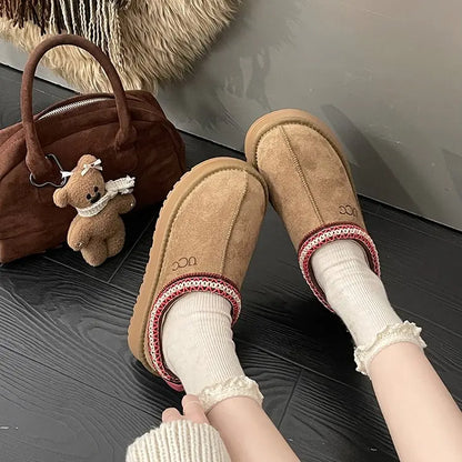 Women's Thi Bot Slip-On Slippers Fce Lined Easy Wear Lazy oes Anti-Slip Comfortable Footwear Faionable Winter Sli...