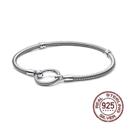 The best-selling S925 sterling silver heart-shaped crown snake bone chain is perfect for the original DlY bracelet! A perfect je