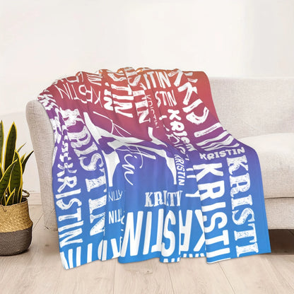 1pc Soft fleece custom name flannel throw blanket | Personalized for son or daughter, vintage style custom gift
