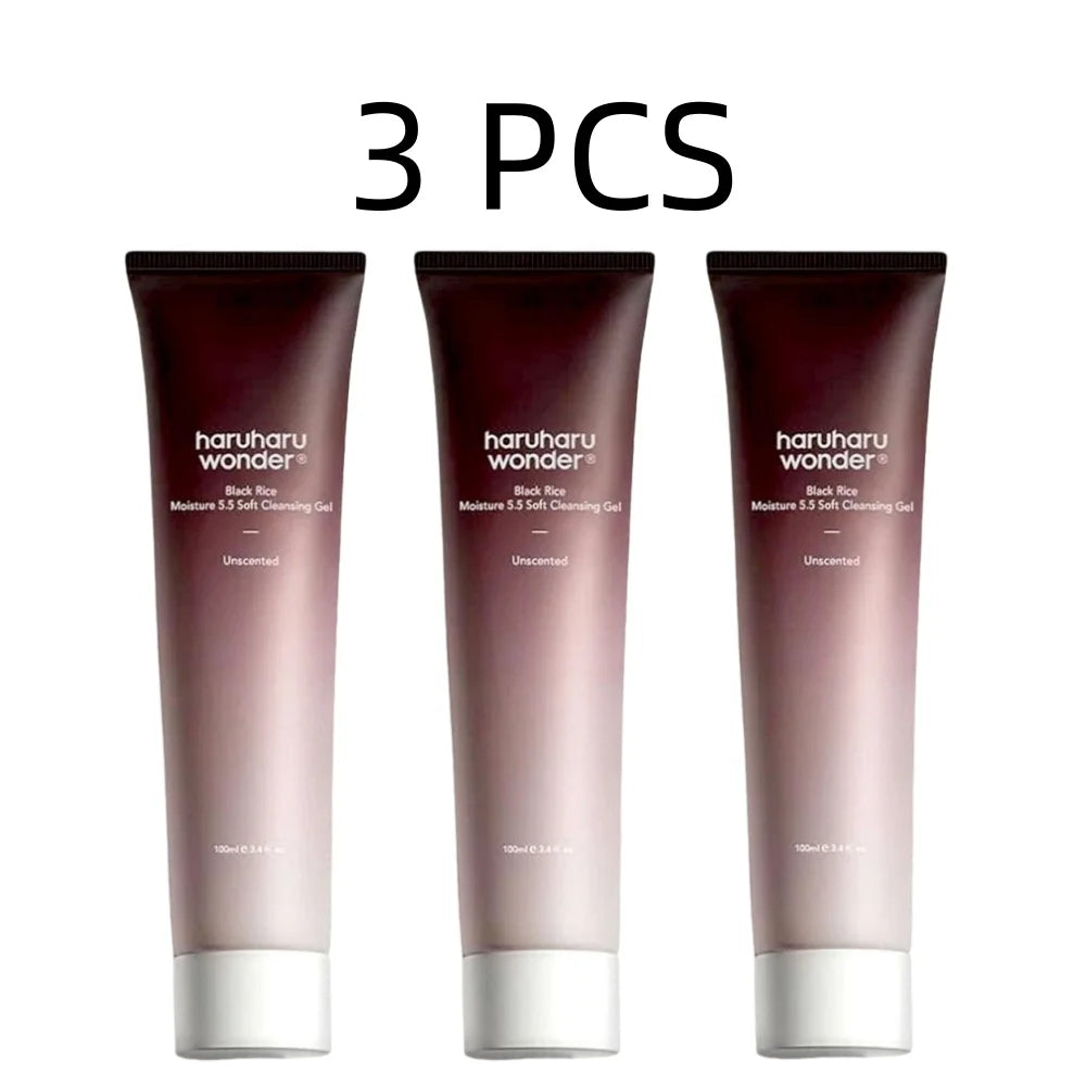 100ml Haruharu Wonder Black Rice Moisturizing 5.5 Soft Cleansing Gel Deep Clean Pores, Decontamination Nourishes, Mild Skin Care